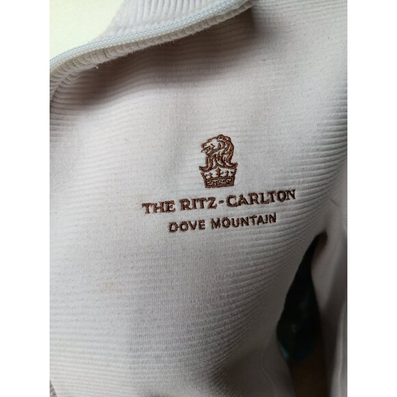 VTG The Ritz Carlton Dove Mountain Arizona Womens White Ribbed Jacket Full Zip M - Picture 16 of 16